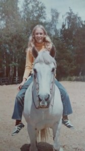 White Cloud and I, 1973 (yes, I used to ride without a helmet and proper footwear...but I advocate strongly for proper safety gear now)